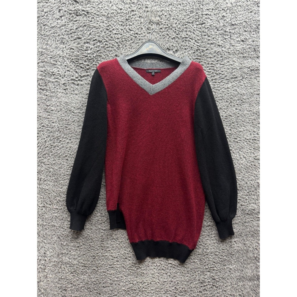 Patrizia Pepe Asymmetrical V-Neck Cashmere Sweater Multicolor Womens Size 2‎